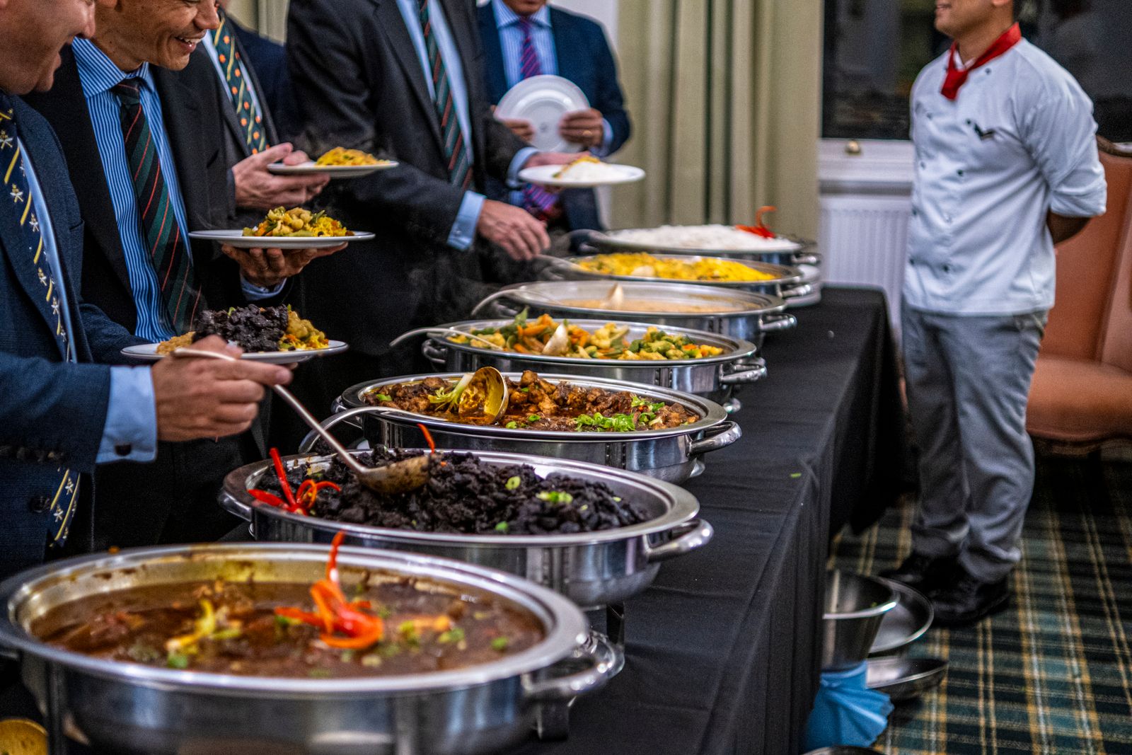 A corporate event buffet lunch