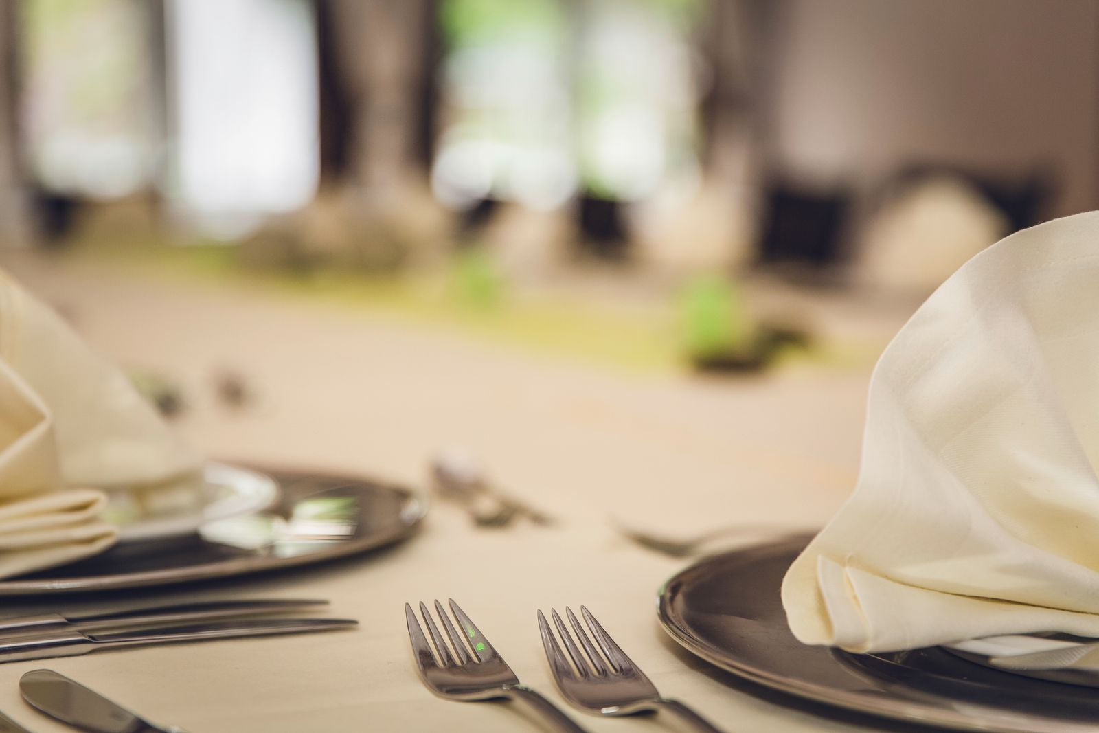 A refined catered event table setting