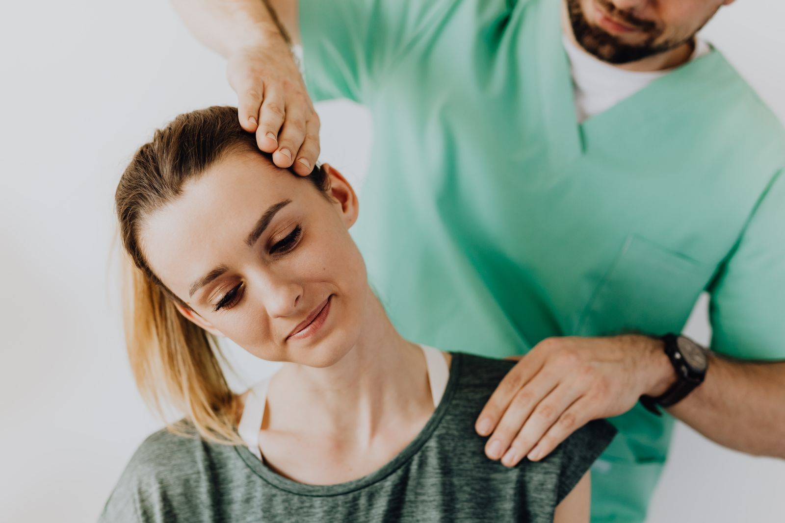 Chiropractor treating a patient