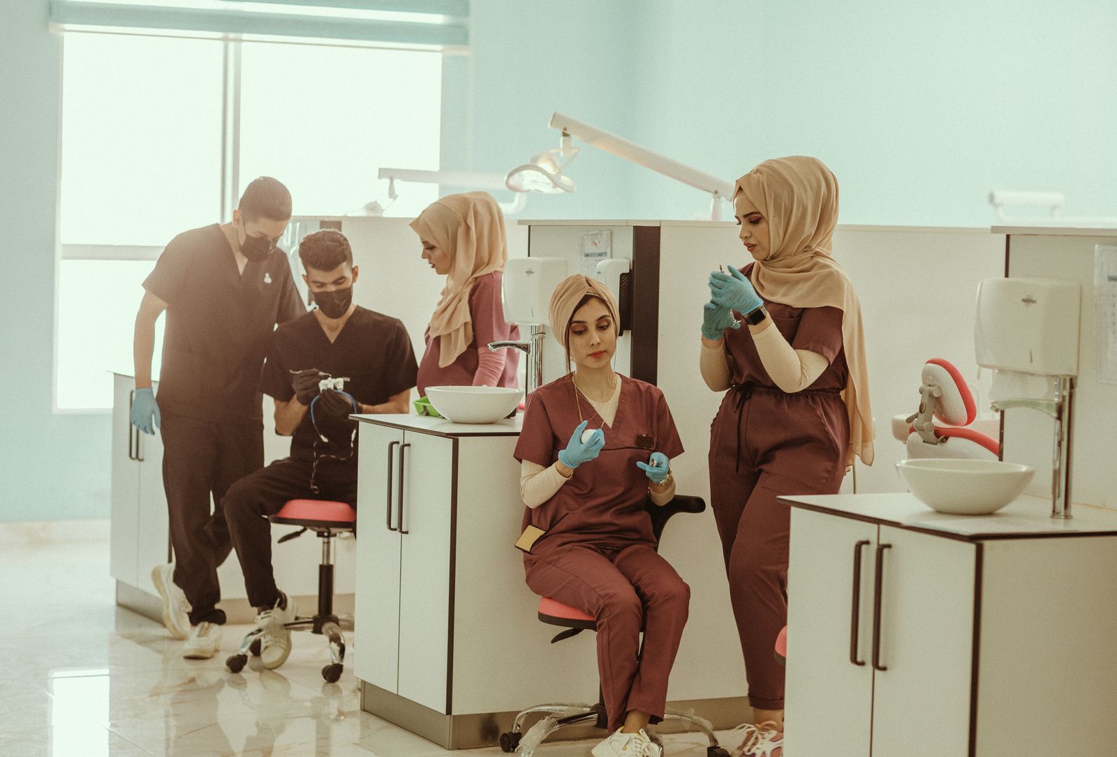 A team of dental professionals in a clinic