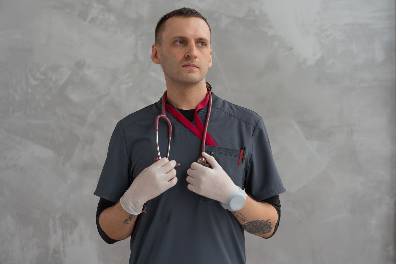 A medical professional with a stethoscope