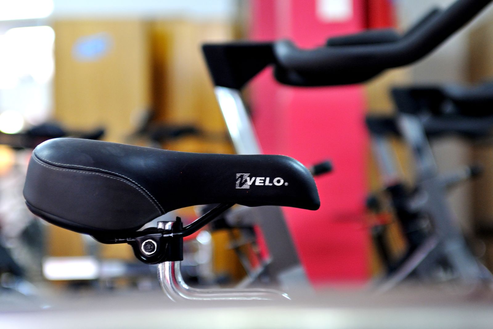 An indoor cycling studio