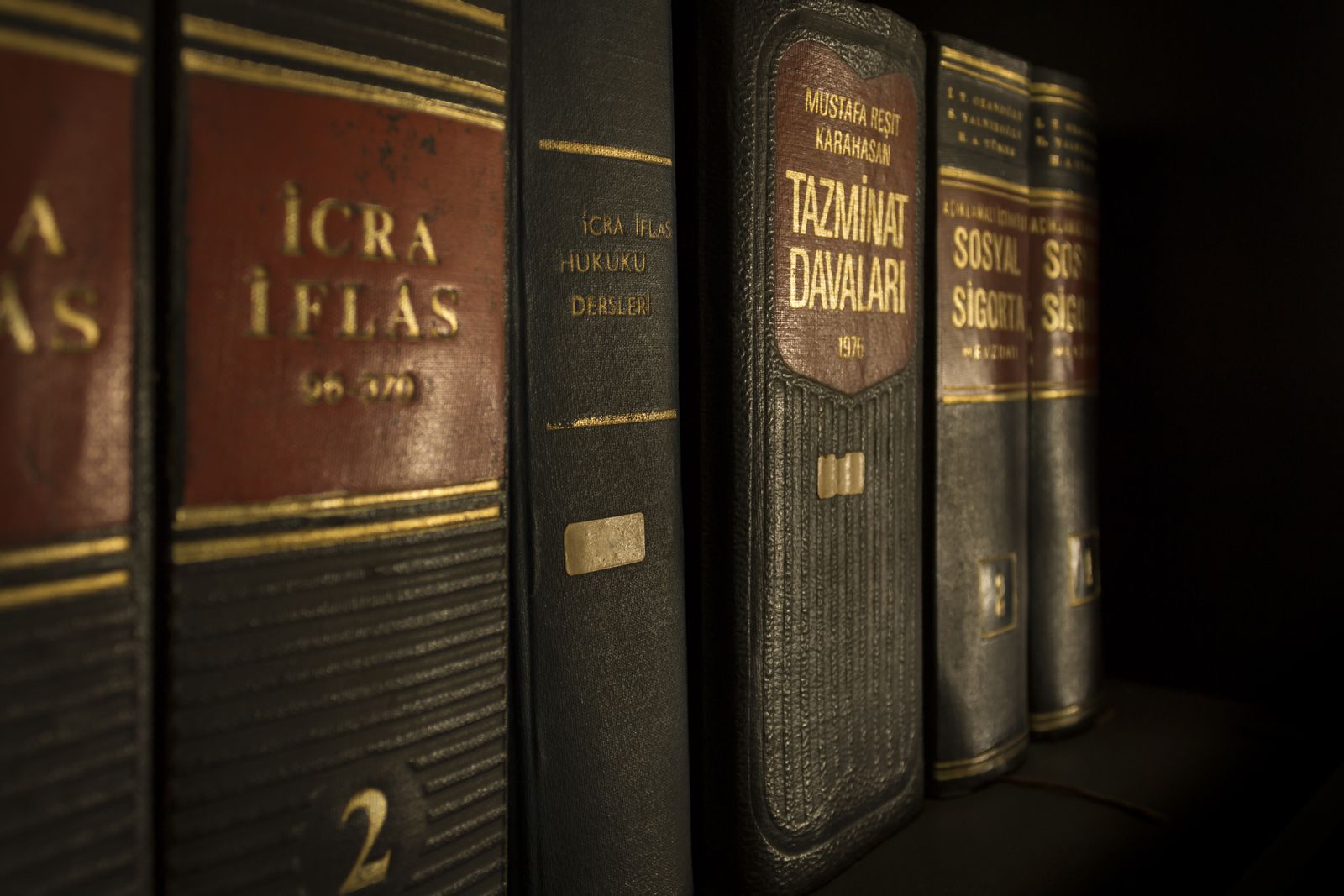 Shelves of law and regulation books in a legal library