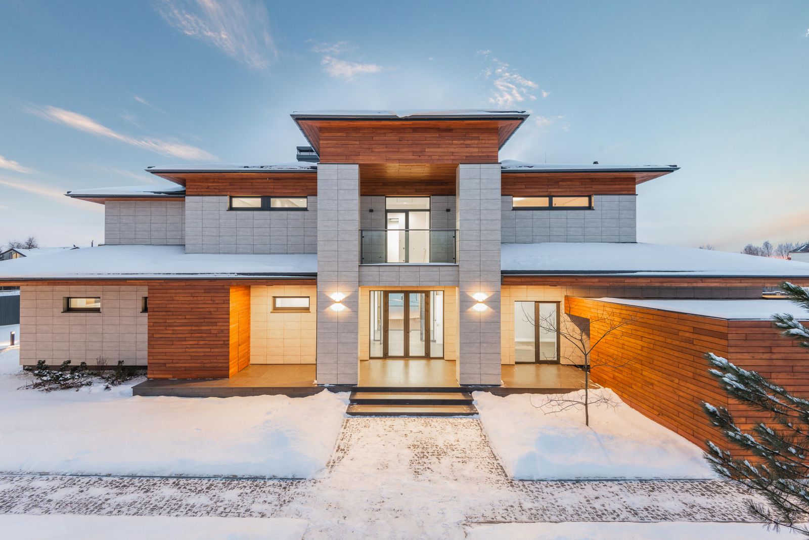 A luxury modern home exterior