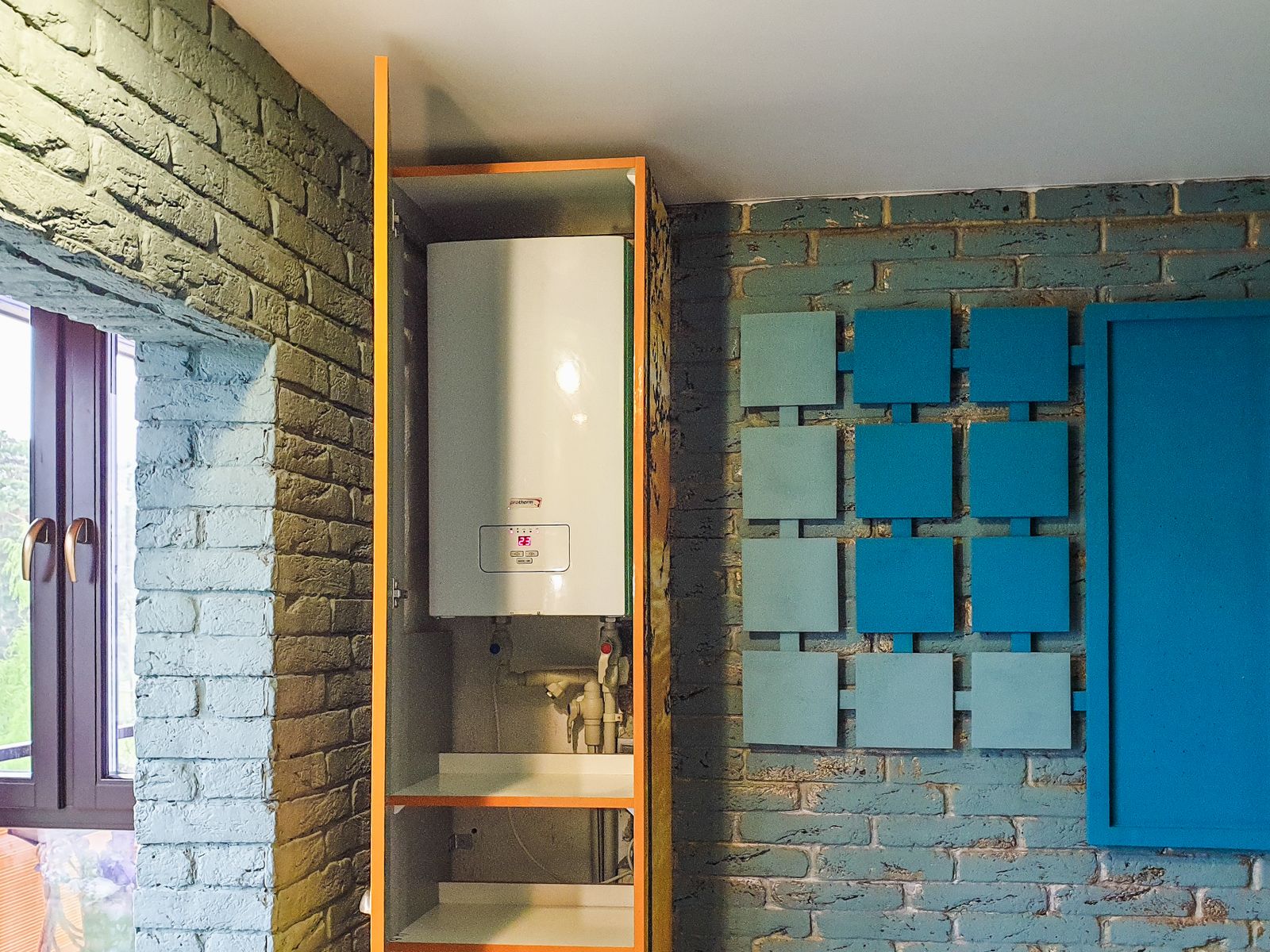 A neatly installed water heater