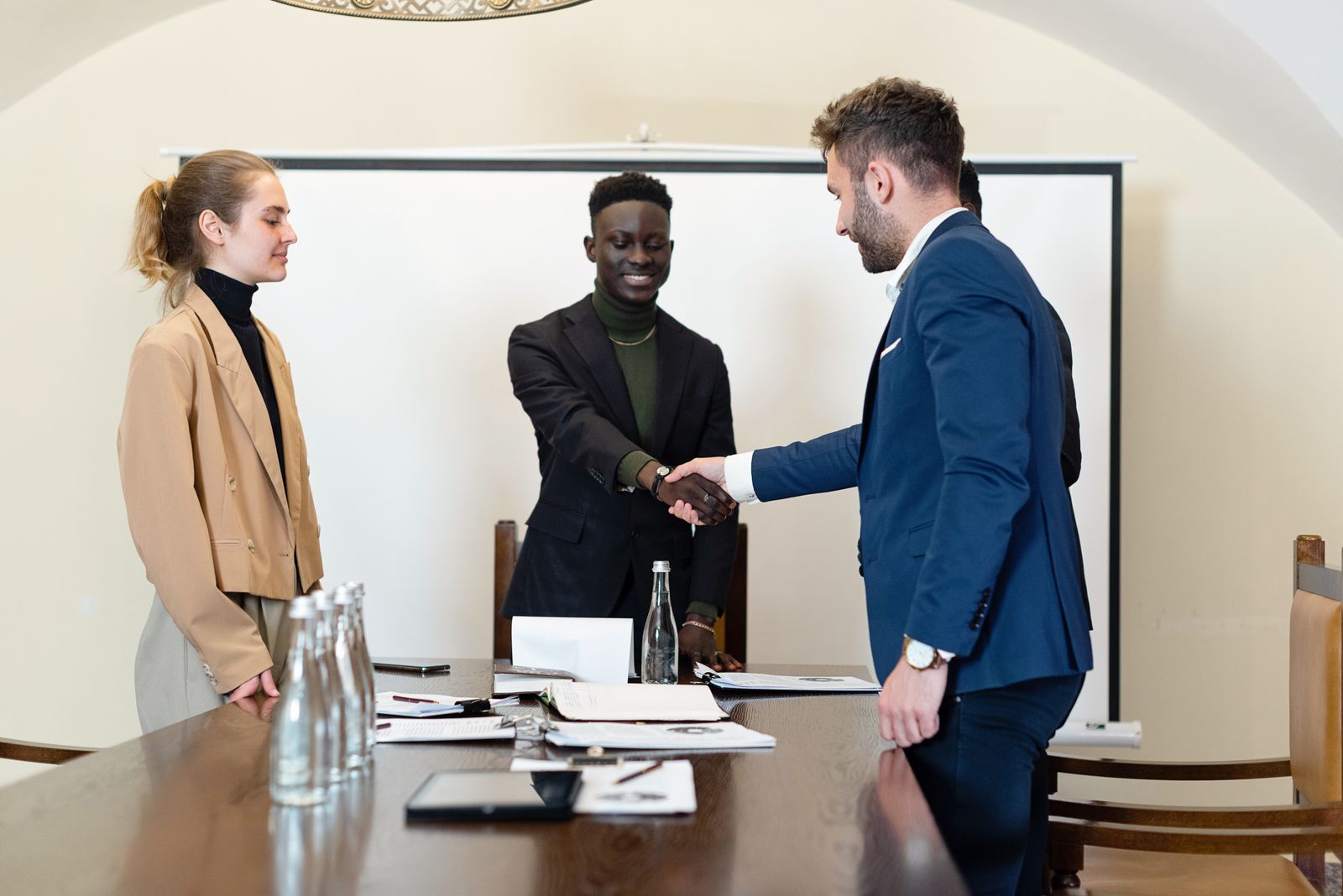 A property management consultation with owners