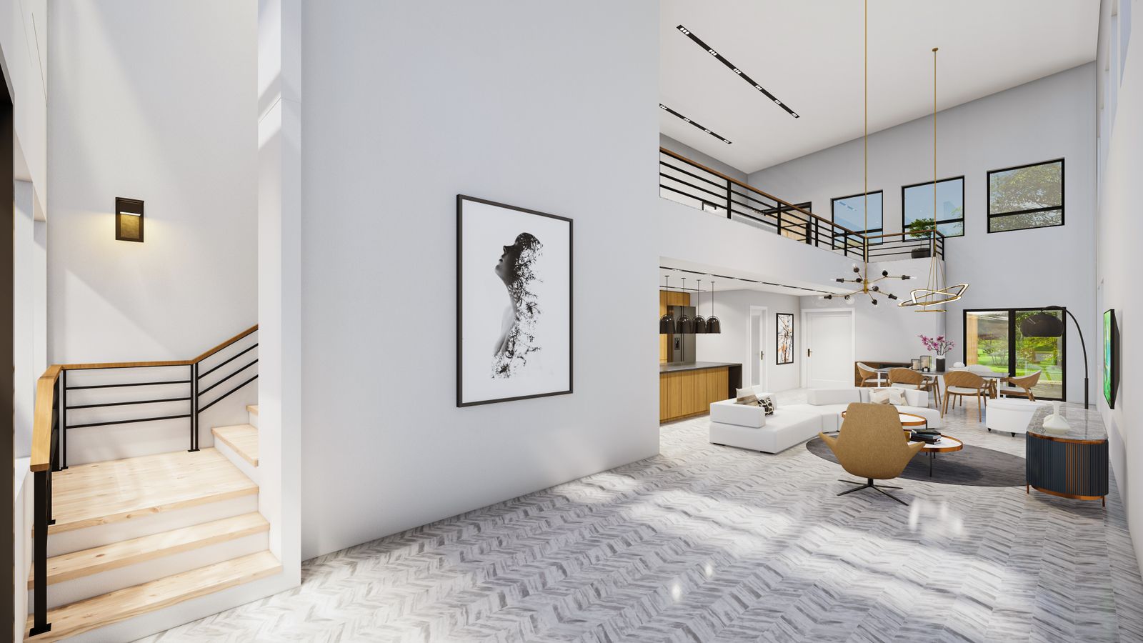 A bright modern home interior