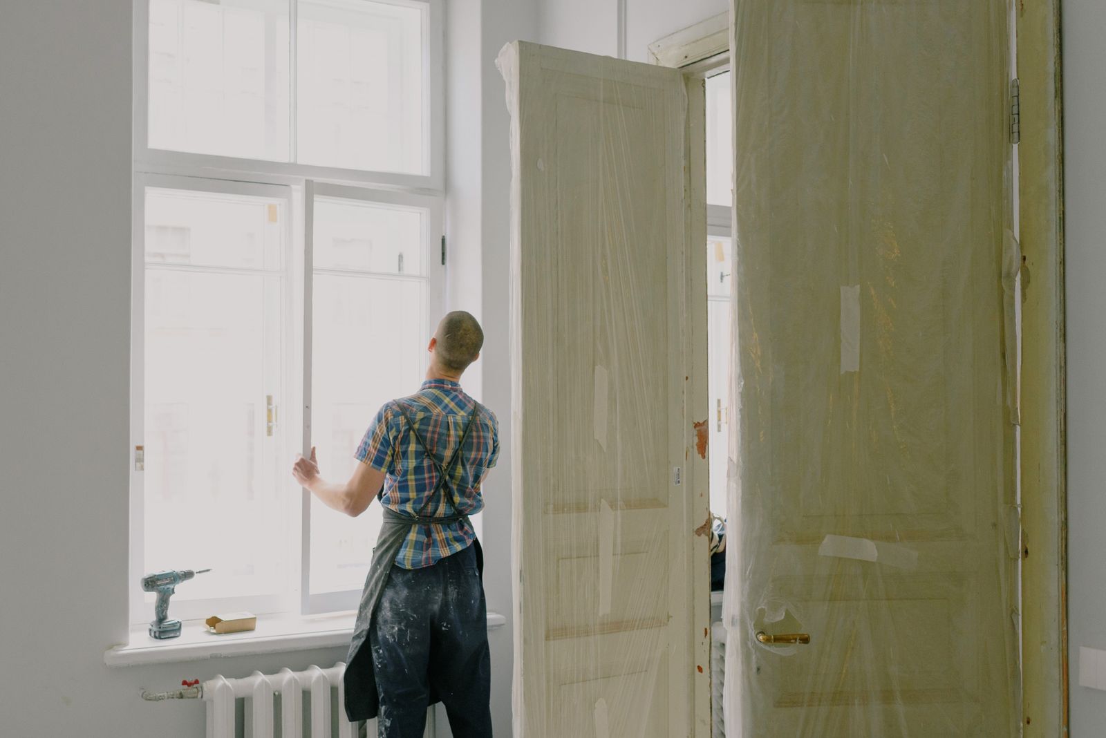 A contractor working on a home renovation