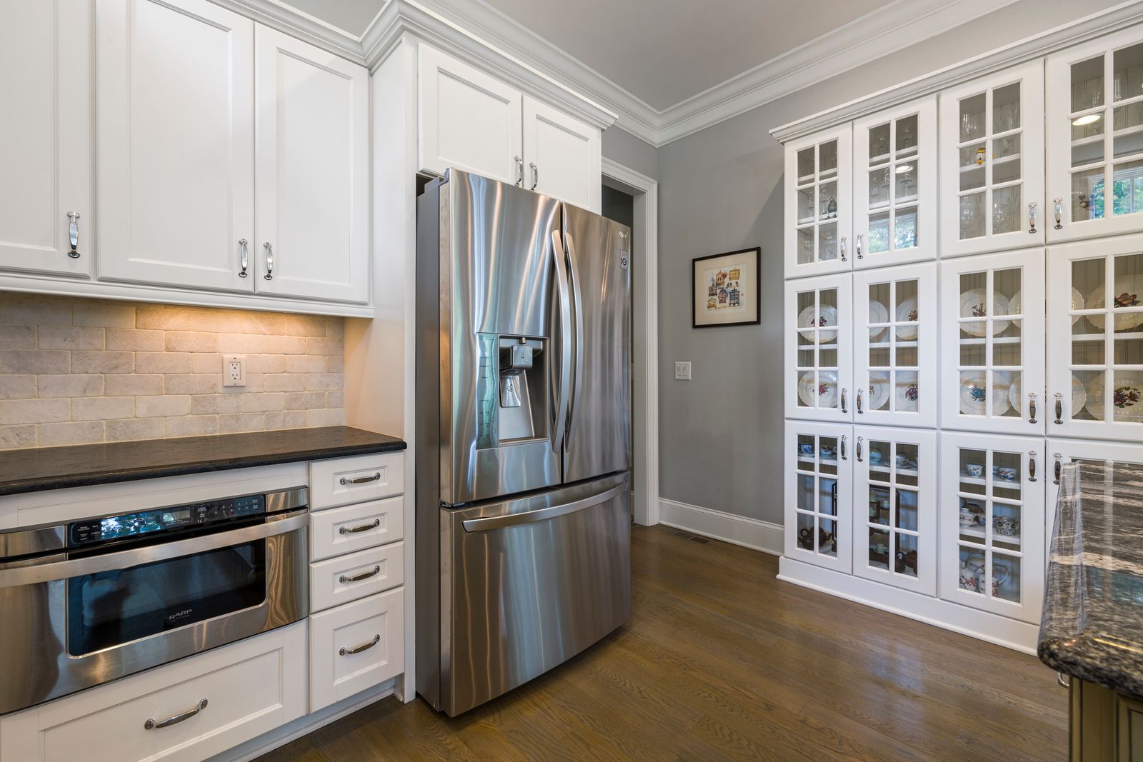 A contemporary remodeled kitchen interior
