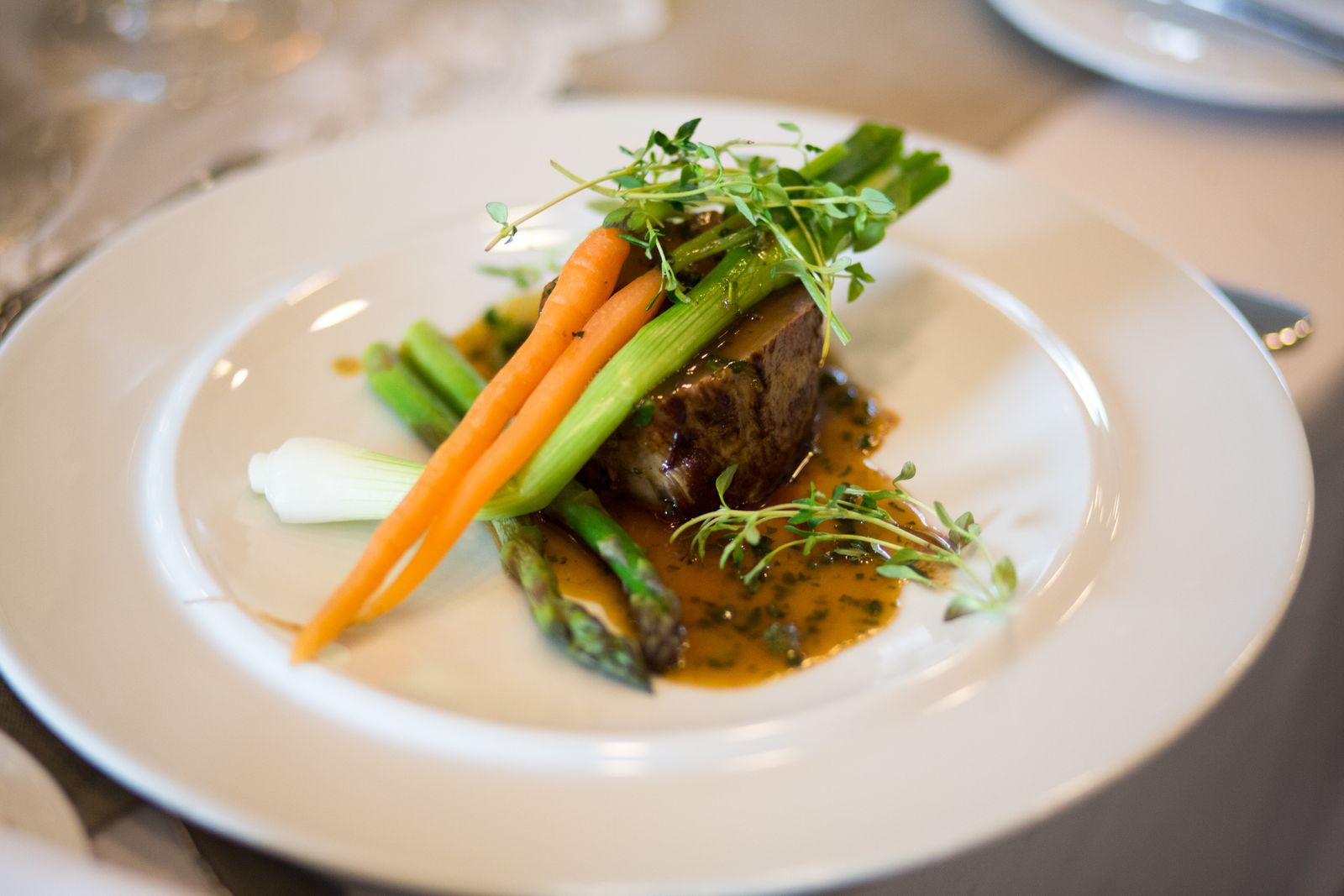 An elegantly plated gourmet dish