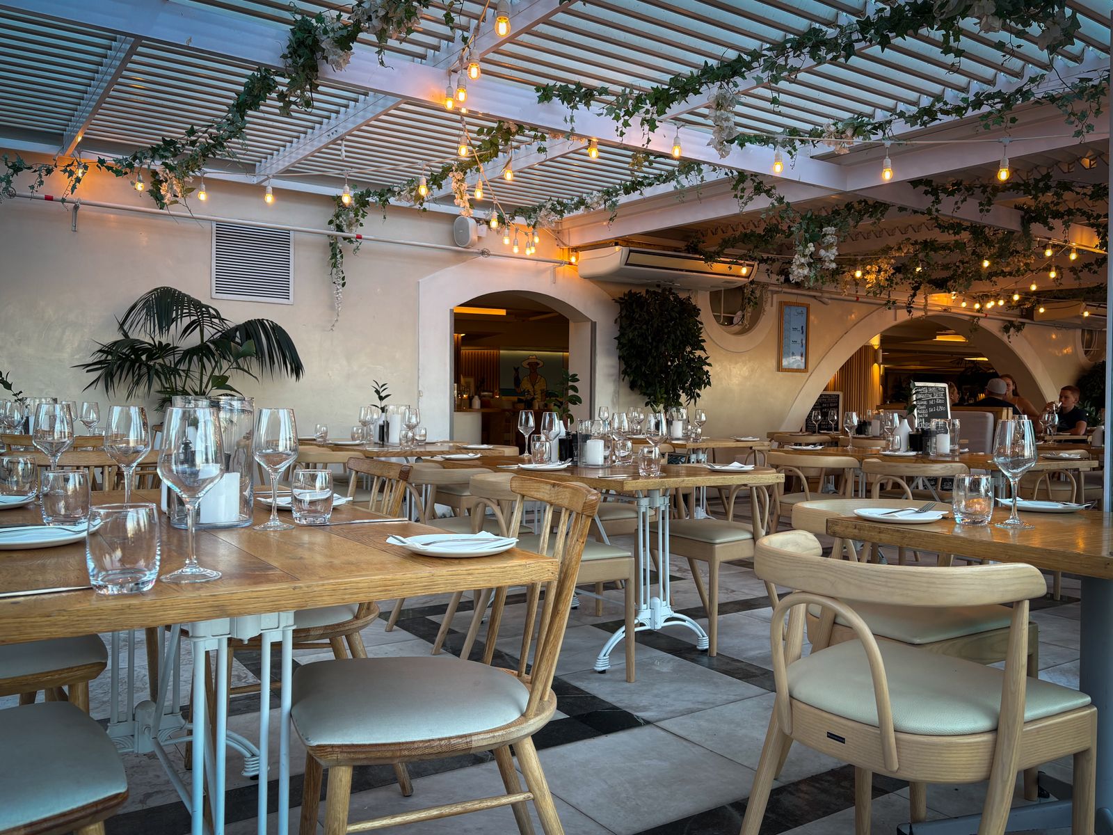 An elegant restaurant dining room