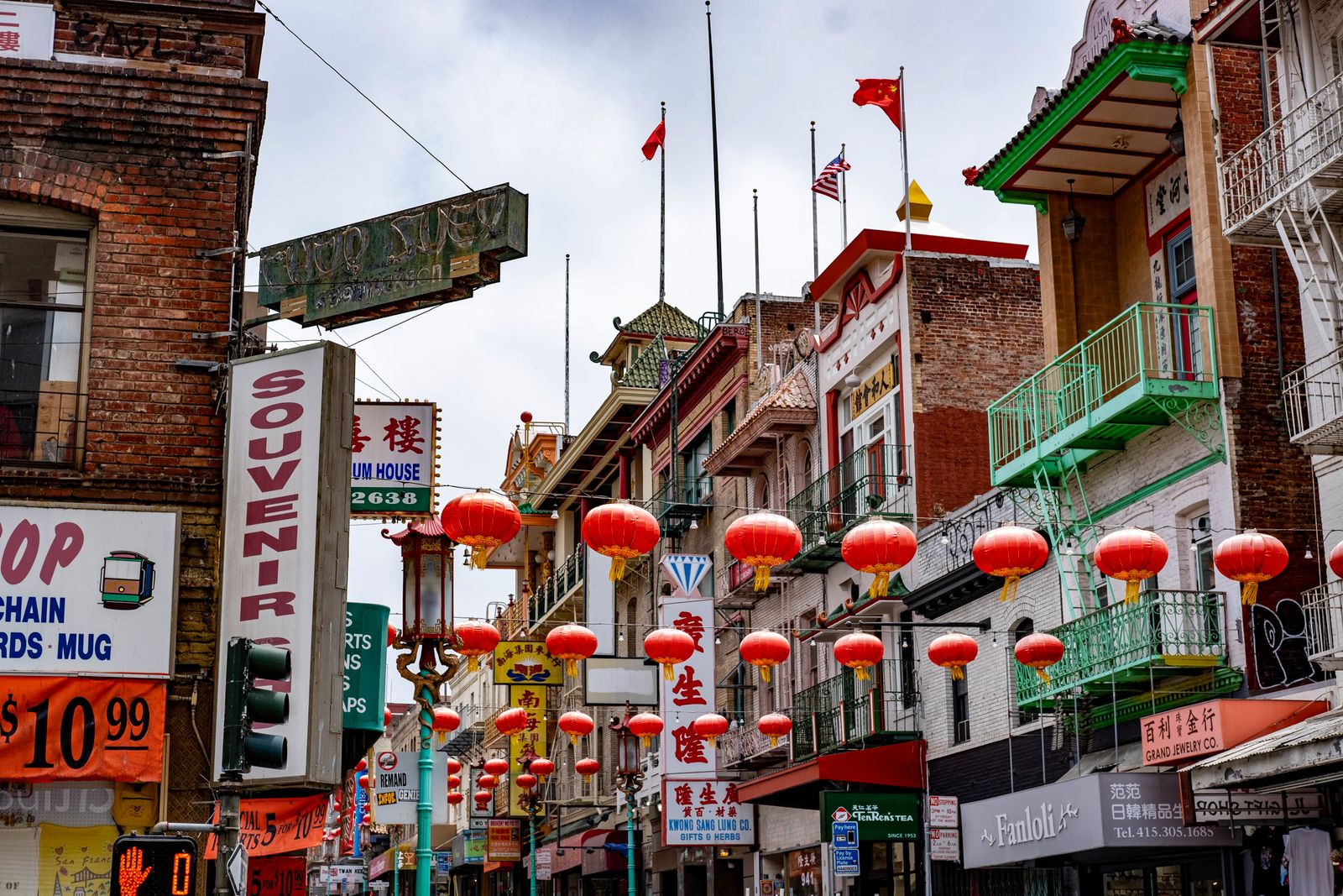 Colorful Chinatown street in San Francisco
