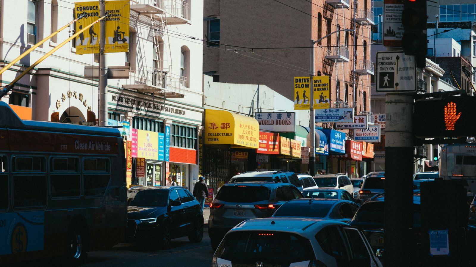Bustling San Francisco street
