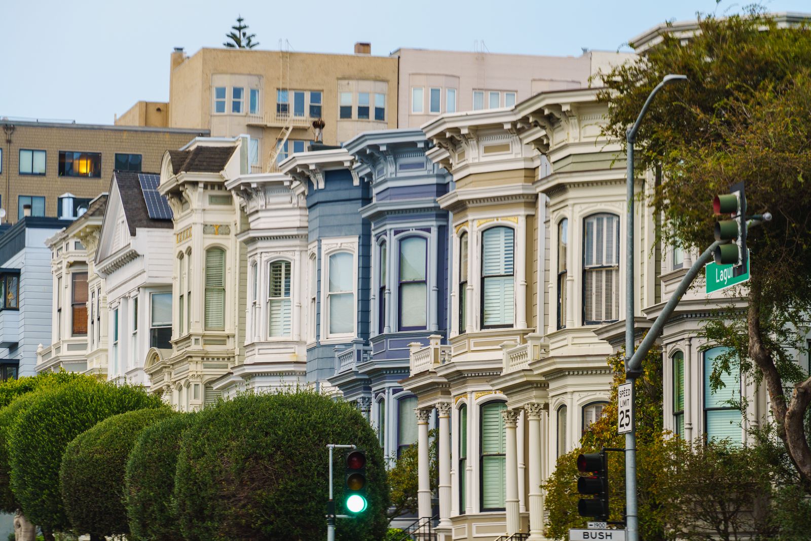 Iconic Victorian houses in San Francisco