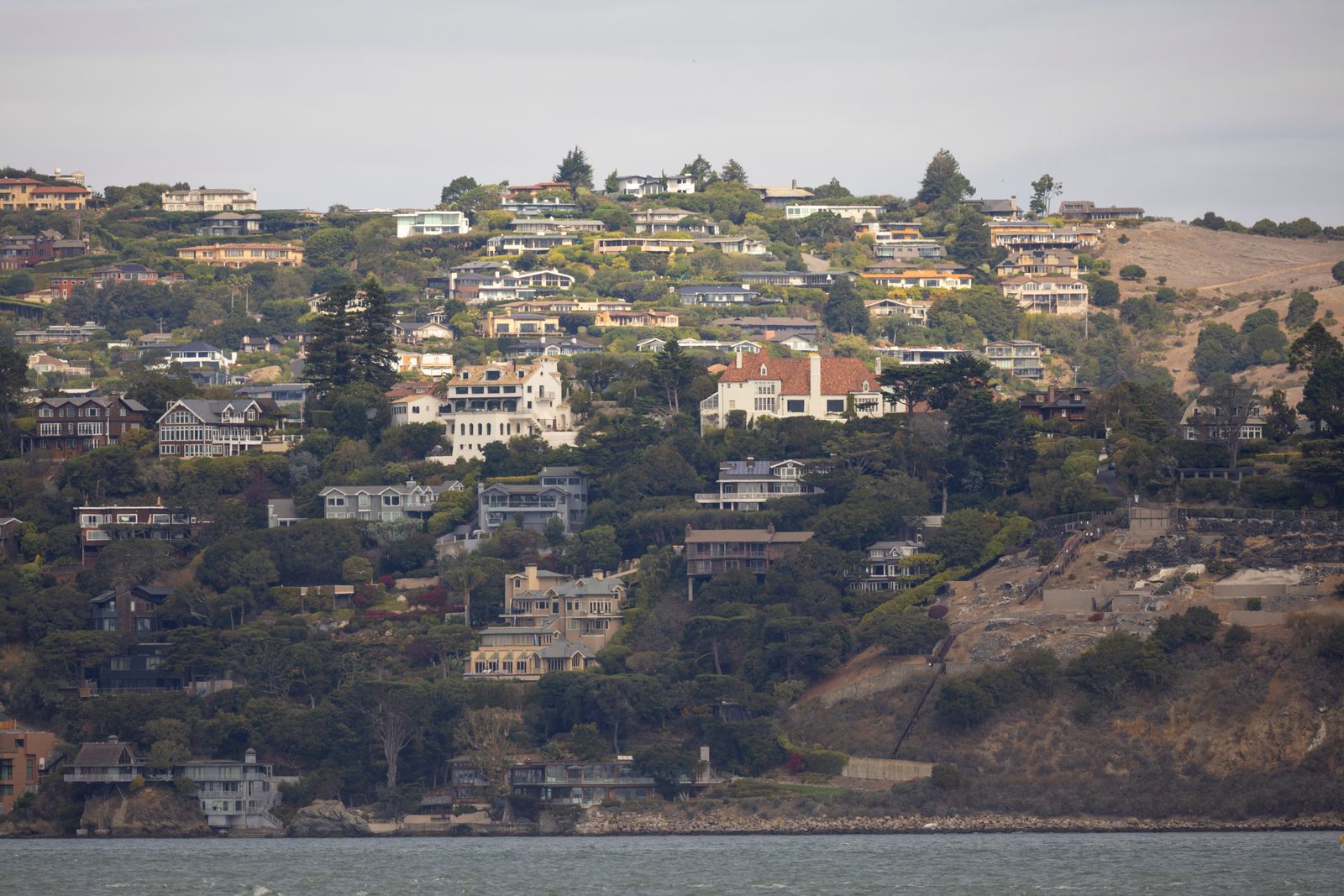Hillside homes stacked over San Francisco Bay