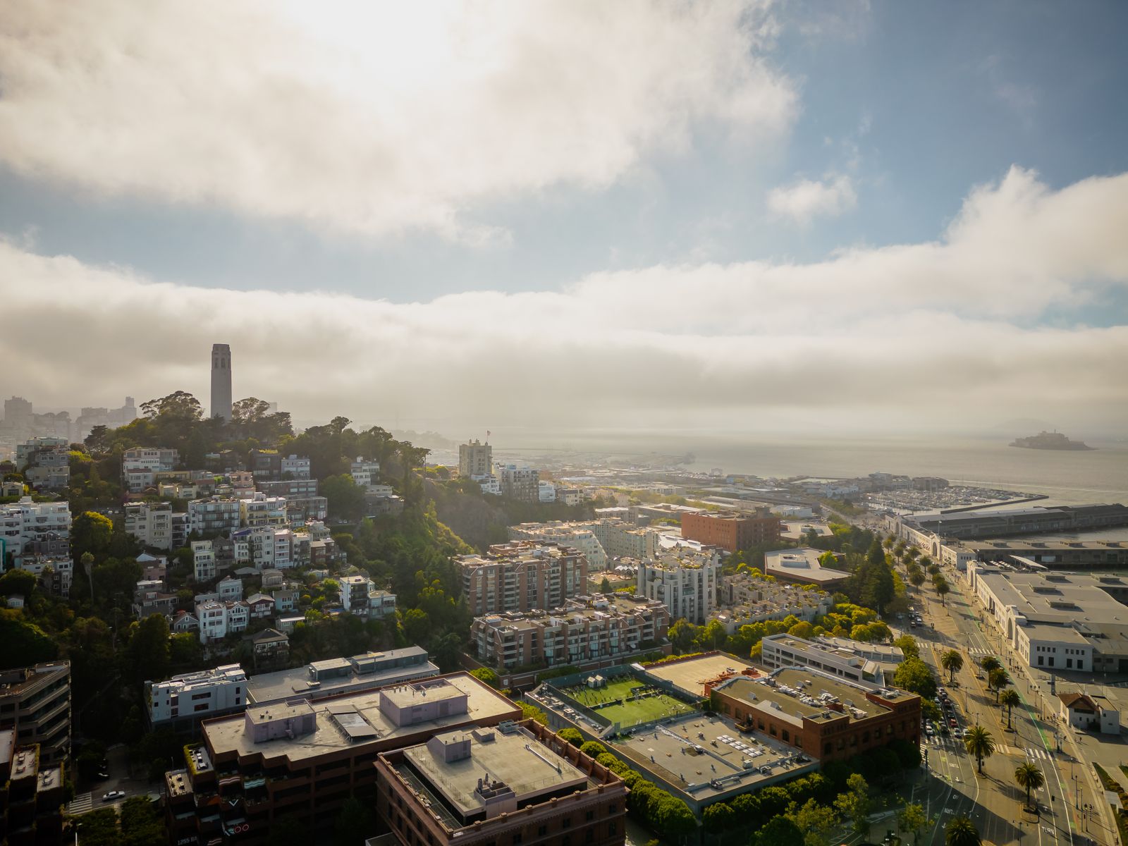 Aerial view of the San Francisco coast